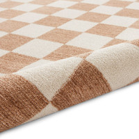 Baltimore Beige White Modern Checker Rug