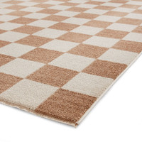 Baltimore Beige White Modern Checker Rug Runner