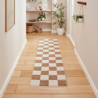 Baltimore Beige White Modern Checker Rug Runner