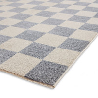 Baltimore Blue White Modern Checker Rug Runner