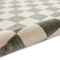 Baltimore Green White Modern Checker Rug Runner