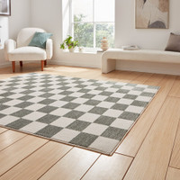 Baltimore Green White Modern Checker Rug
