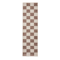 Baltimore Grey White Modern Checker Rug Runner