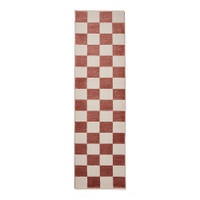 Baltimore Plum Red White Modern Checker Rug Runner