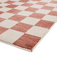 Baltimore Plum Red White Modern Checker Rug Runner