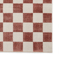 Baltimore Plum Red White Modern Checker Rug Runner