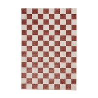 Baltimore Plum Red White Modern Checker Rug