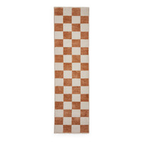 Baltimore Walnut Orange Modern Checker Rug Runner