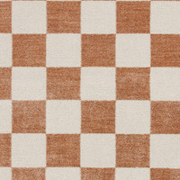 Baltimore Walnut Orange Modern Checker Rug Runner