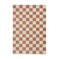 Baltimore Walnut Orange Modern Checker Rug