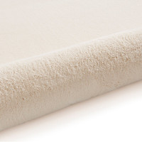 Bay Cream Plain Shaggy Washable Rug