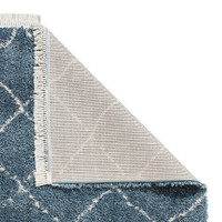 Boho 5413 Blue Berber Shaggy Moroccan Rug Runner