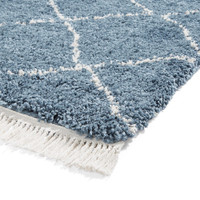 Boho 5413 Blue Berber Shaggy Moroccan Rug