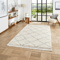 Boho 5413 Cream Berber Shaggy Moroccan Rug Runner