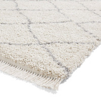 Boho 5413 Cream Berber Shaggy Moroccan Rug