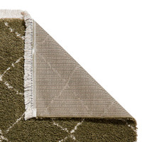 Boho 5413 Green Berber Shaggy Moroccan Rug Runner