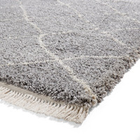 Boho 5413 Grey Berber Shaggy Moroccan Rug Runner