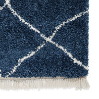 Boho 5413 Navy Berber Shaggy Moroccan Rug Runner