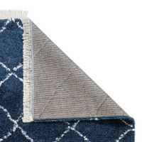 Boho 5413 Navy Berber Shaggy Moroccan Rug Runner