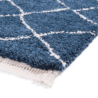 Boho 5413 Navy Berber Shaggy Moroccan Rug
