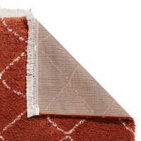 Boho 5413 Rust Red Berber Shaggy Moroccan Rug