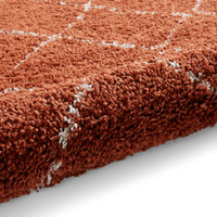 Boho 5413 Rust Red Berber Shaggy Moroccan Rug