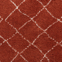 Boho 5413 Rust Red Berber Shaggy Moroccan Rug