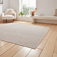 Boucle White Brown Rug
