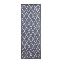 Coral Blue Berber Modern Washable Rug Runner