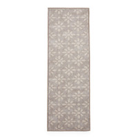 Coral Light Grey Modern Geometric Washable Rug Runner