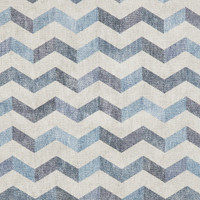 Coral Blue Geometric Waves Washable Rug Runner