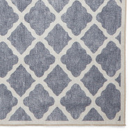 Coral Blue Modern Washable Rug Runner