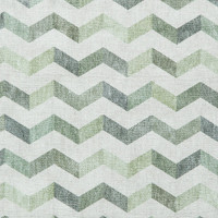 Coral Green Geometric Waves Washable Rug Runner