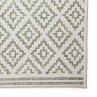 Coral Green Modern Diamonds Washable Rug Runner