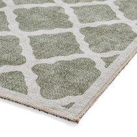 Coral Green Modern Washable Rug
