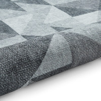 Coral Grey Geometric Washable Rug Runner