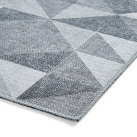 Coral Grey Geometric Washable Rug
