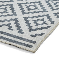 Coral Grey Modern Diamonds Washable Rug
