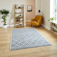 Coral Grey Modern Diamonds Washable Rug