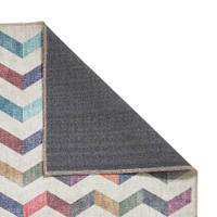 Coral Multi Geometric Waves Washable Rug