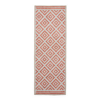 Coral Orange Modern Diamonds Washable Rug Runner