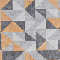 Coral Orange Grey Geometric Washable Rug Runner