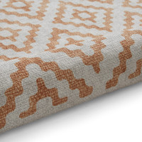 Coral Yellow Modern Diamonds Washable Rug