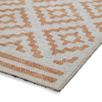 Coral Yellow Modern Diamonds Washable Rug
