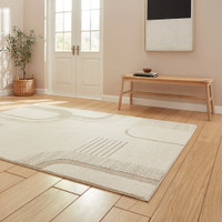 Elio Beige Modern Abstract Rug