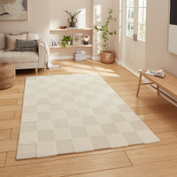 Elio Cream Modern Checker Rug