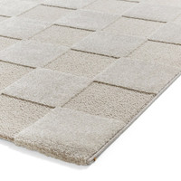 Elio Silver Modern Checker Rug