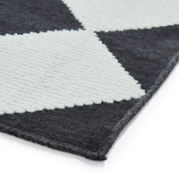 Lyna Charcoal White Washable Rug