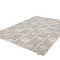 V&A Noble Moderne Grey Geo Floral Rug