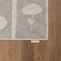 V&A Noble Moderne Grey Geo Floral Rug